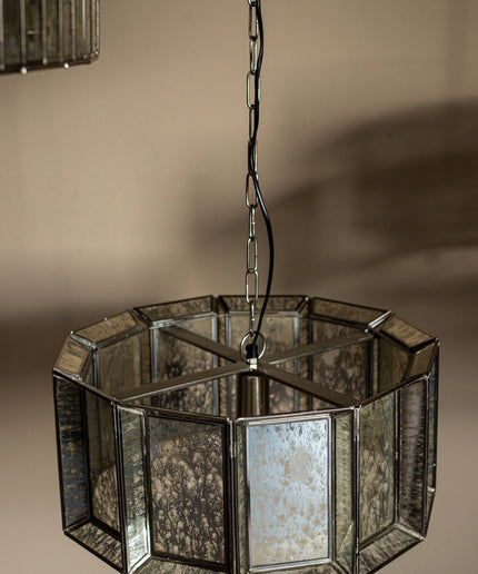 Cenna Brass iron hanging lamp antique round glass