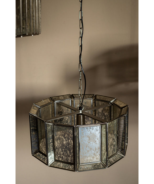 Cenna Brass iron hanging lamp antique round glass