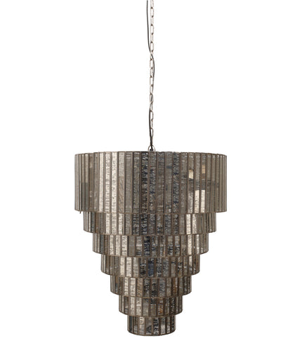 PTMD Ceylin Zilver stalen hanglamp 7 lagen L