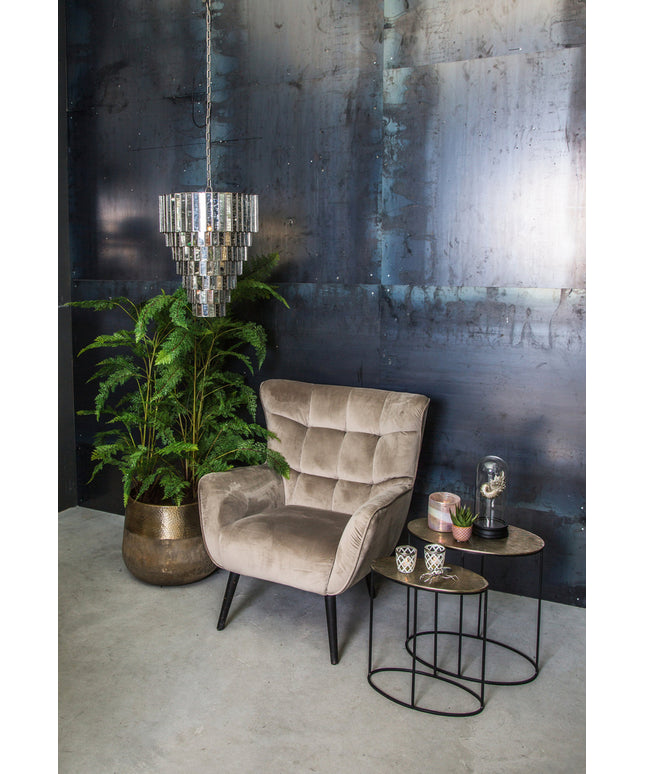 PTMD Ceylin Zilver stalen hanglamp 7 lagen L