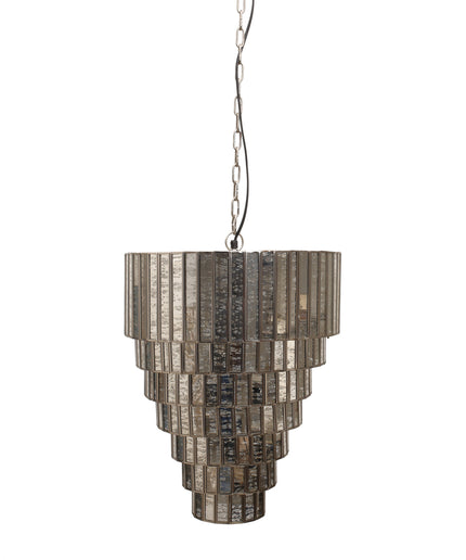 PTMD Ceylin Zilver stalen hanglamp 7 lagen S
