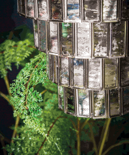 PTMD Ceylin Zilver stalen hanglamp 7 lagen S