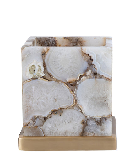 Charlley Gold agate stone table lamp square