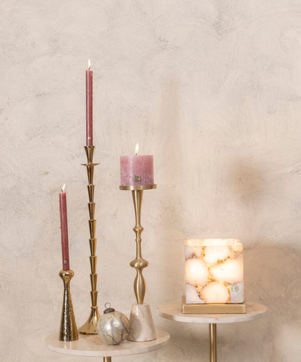 Charlley Gold agate stone table lamp square