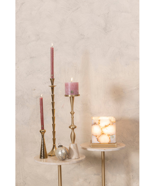 Charlley Gold agate stone table lamp square
