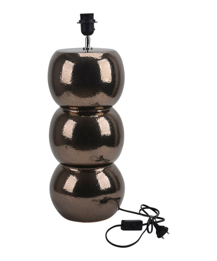 Dansh Copper shiny glazed ceramic lamp base round