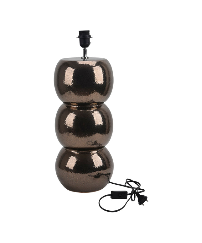 Dansh Copper shiny glazed ceramic lamp base round