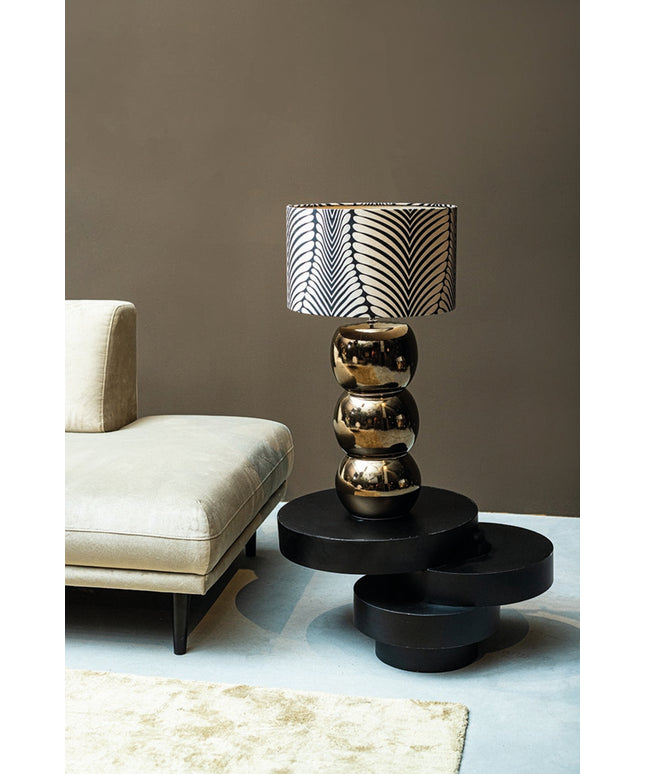 Dansh Copper shiny glazed ceramic lamp base round