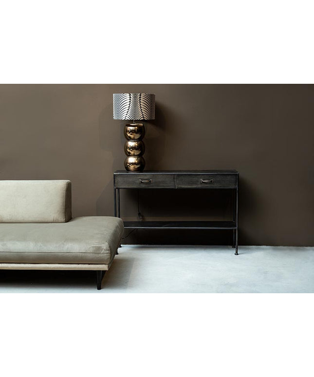 Dansh Copper shiny glazed ceramic lamp base round