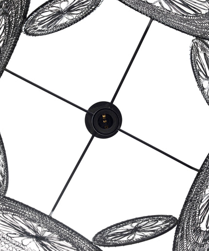Desh Black metal woven wired hanging lamp round