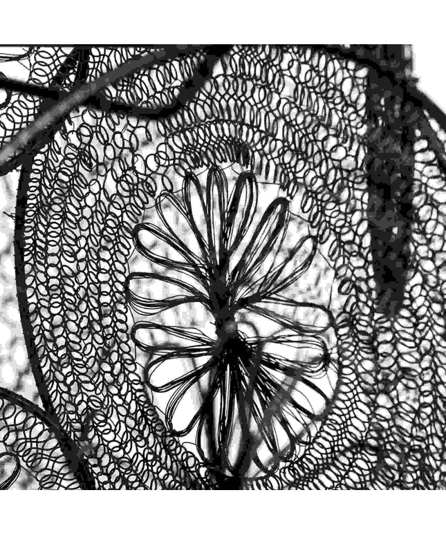 Desh Black metal woven wired hanging lamp round
