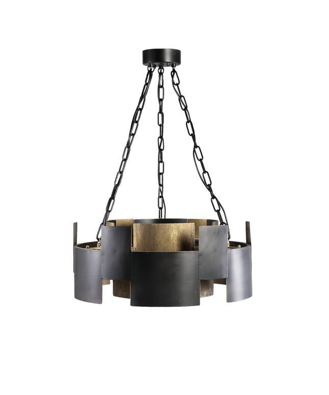 Docia Black iron hanging lamp gold inside