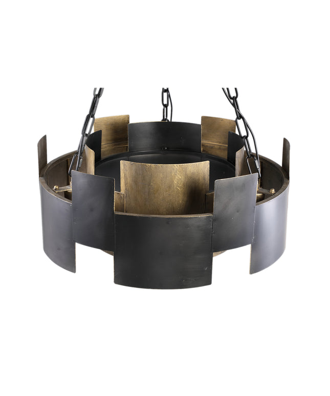Docia Black iron hanging lamp gold inside