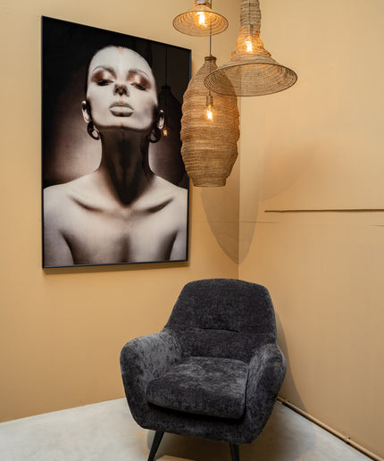 Donny Anthracite fauteuil black wooden legs