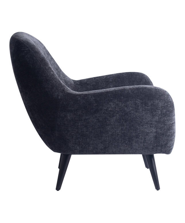 Donny Anthracite fauteuil black wooden legs