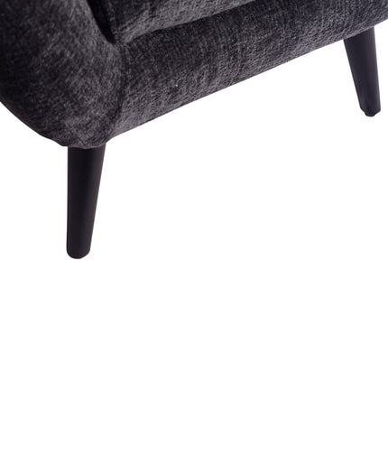 Donny Anthracite fauteuil black wooden legs