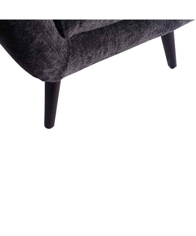 Donny Anthracite fauteuil black wooden legs