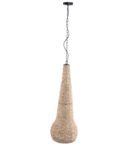 Dorit Natural hanging lamp wood beaded drop M