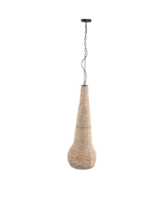 Dorit Natural hanging lamp wood beaded drop M