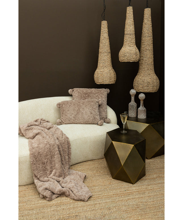 Dorit Natural hanging lamp wood beaded drop M