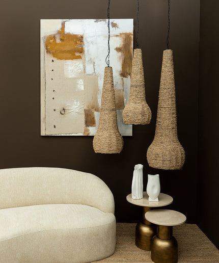 Dorit Natural hanging lamp wood beaded drop M
