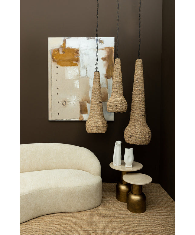 Dorit Natural hanging lamp wood beaded drop M