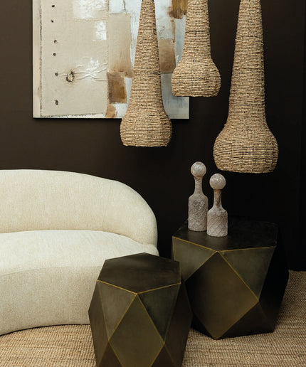 Dorit Natural hanging lamp wood beaded drop M