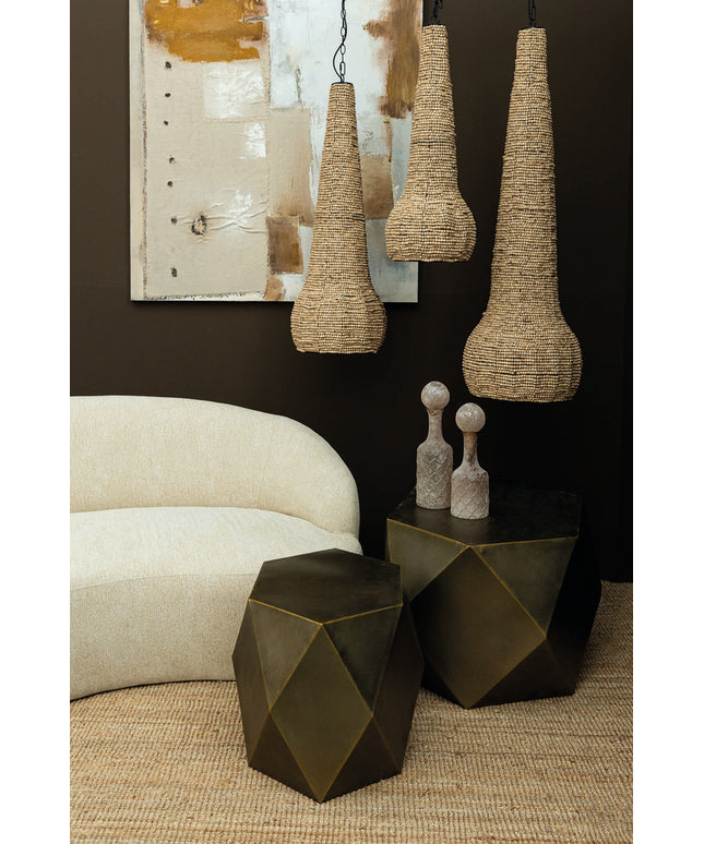 Dorit Natural hanging lamp wood beaded drop M