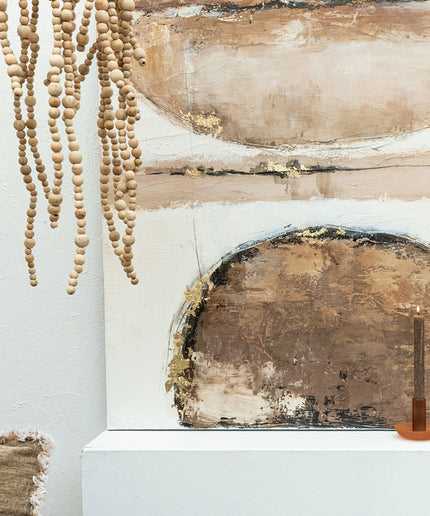 Doritty Natural hanging lamp wood beaded round