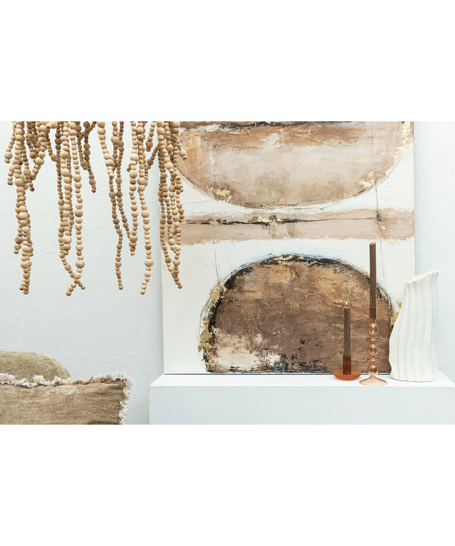 Doritty Natural hanging lamp wood beaded round