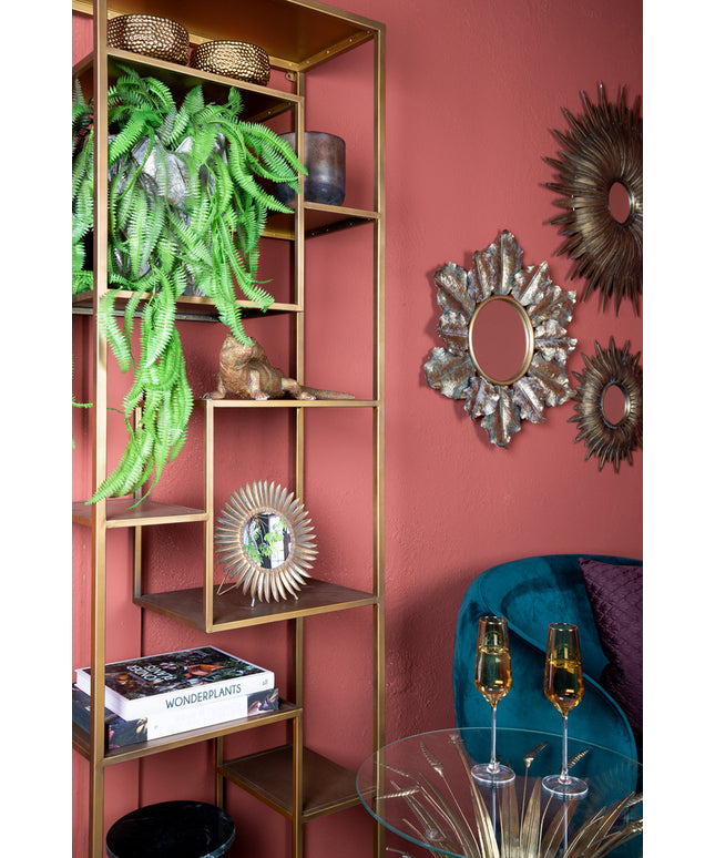Duana Playful gold iron open cabinet high