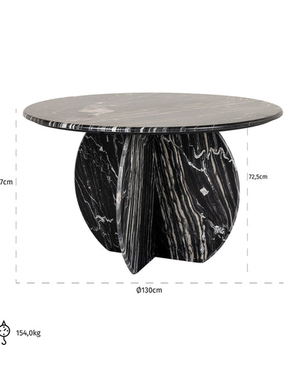 Eettafel Bancroft 129Ø (Black)