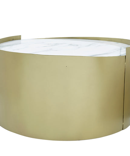 Eldin Gold iron coffee table enamel print top