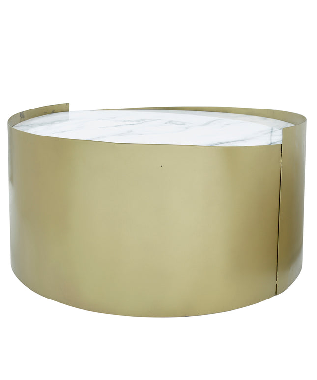 Eldin Gold iron coffee table enamel print top