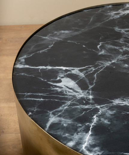 Eldin Gold iron coffee table enamel print top