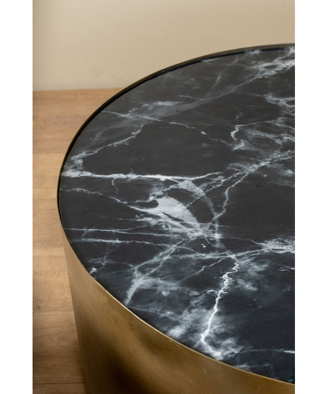 Eldin Gold iron coffee table enamel print top