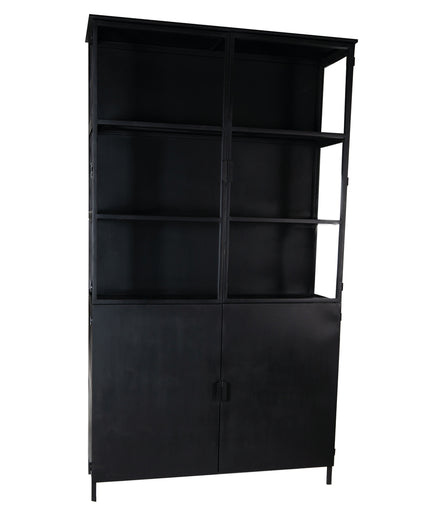 Elina Glass cabinet black iron frame 2 doors