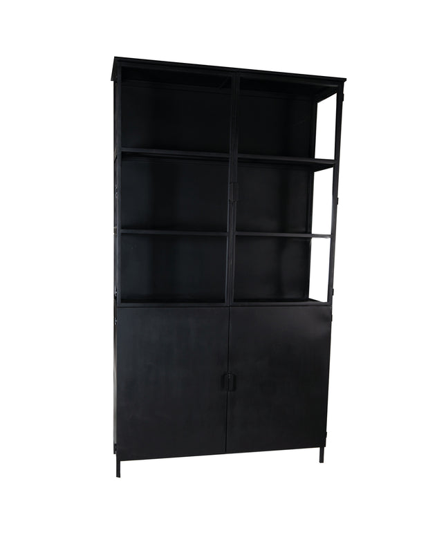 Elina Glass cabinet black iron frame 2 doors