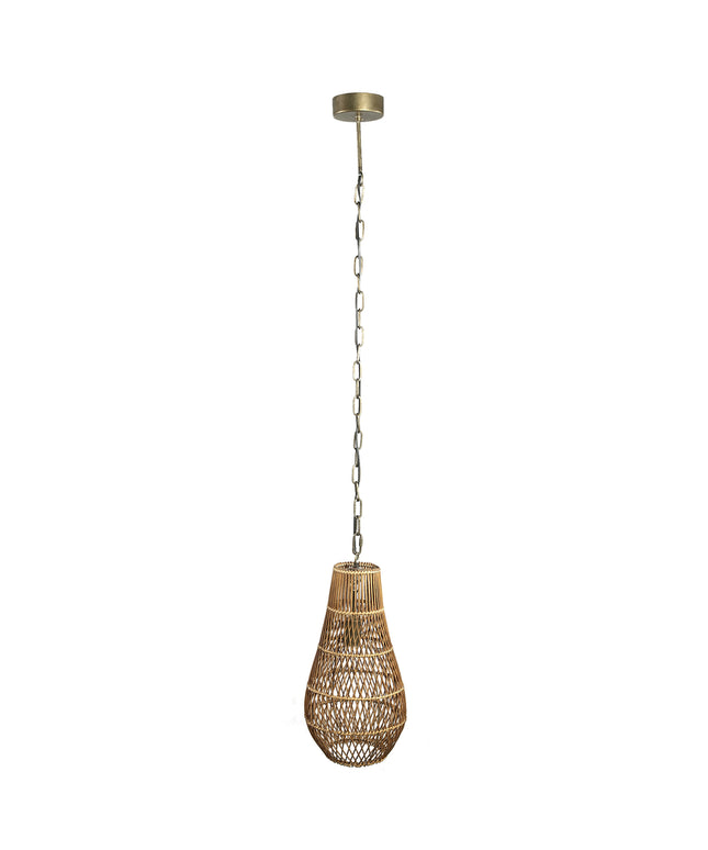 Erandi Natural reed hanging lamp egg shape round