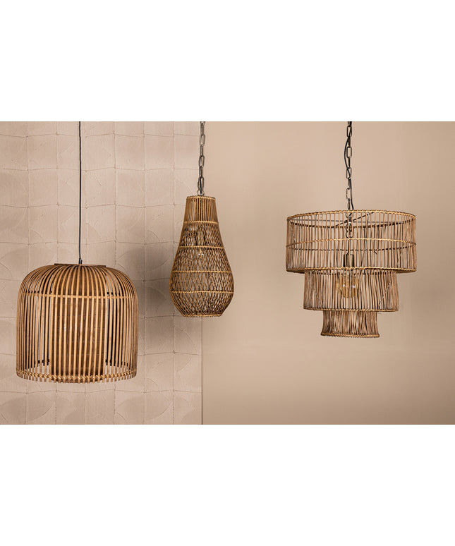 Erandi Natural reed hanging lamp egg shape round