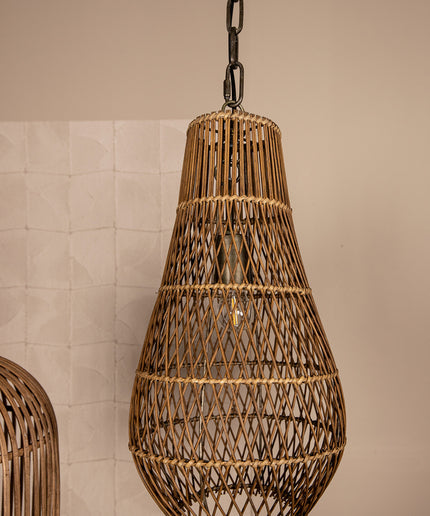 Erandi Natural reed hanging lamp egg shape round