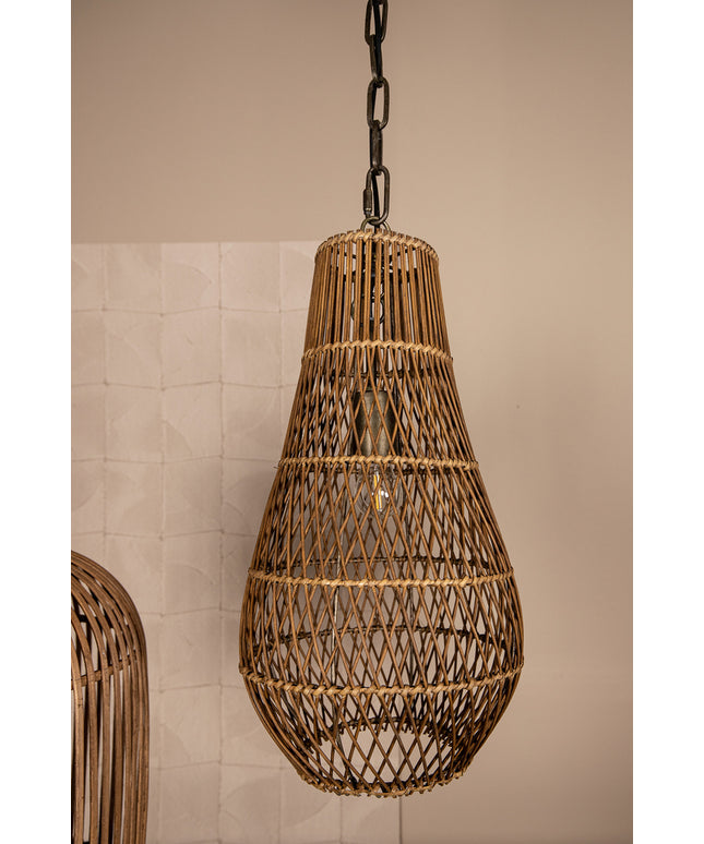 Erandi Natural reed hanging lamp egg shape round