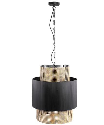 Erdila Black bamboo hanglamp double layer round
