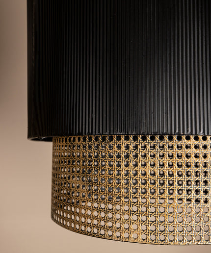 Erdila Black bamboo hanglamp double layer round
