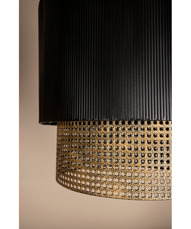 Erdila Black bamboo hanglamp double layer round