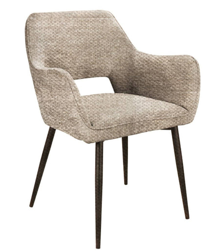 Fallax Cream 120 ribbe fabric armchair black legs