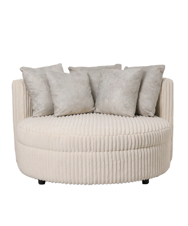 Fayen Taupe fauteuil ambience 2 cream 5 pillows