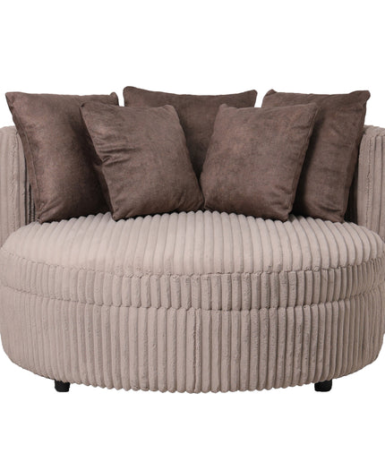 Fayen Taupe fauteuil ambience 4 mink 5 pillows