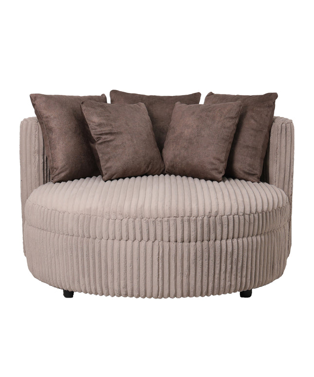 Fayen Taupe fauteuil ambience 4 mink 5 pillows