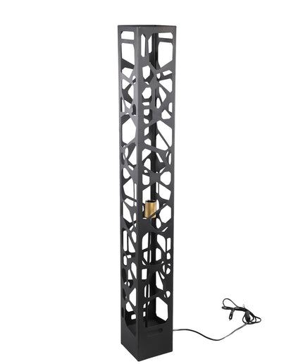 Ferdin Black metal floor lamp shaped holes